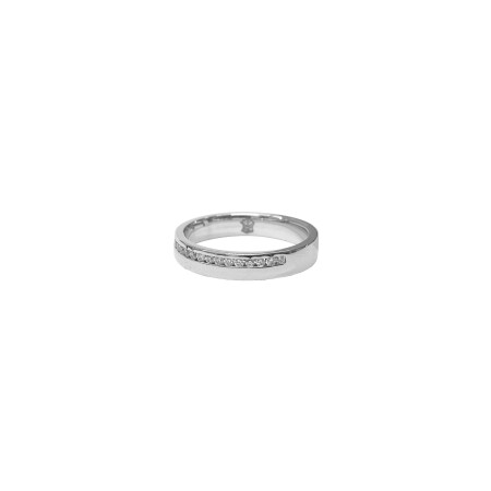 Alliance Isabelle Barrier en or blanc sertie de diamants naturels, taille 51